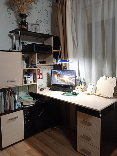 Компьютерный стол КС15 венге / дуб молочный левый фото покупателя 7